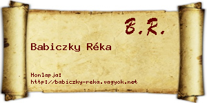 Babiczky Réka névjegykártya