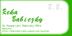 reka babiczky business card